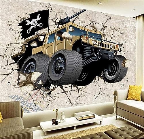 Wandbild HD mit personalisiertem Foto Militärfahrzeuge, um die Wand zu brechen TV-Sofa-Schlafzimmer Ktv-Hotel-Wohnz 3d Tapete Wanddekoration fototapete wandbild Schlafzimmer Wohnzimmer-300cm×210cm