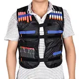 Tbest Kinder Taktische Weste Kit für Guns Elite-Serie, Einstellbare Taktische Weste Jacke für 12 Dart Gun-Zubehör