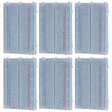 GTIWUNG 6 Stücke Breadboard Kit Lötfreies Steckbrett 400 Punkte Mini Breadboard, 400 Tie-Points Steckplatine, Solderless Breadboard 400 Points Prototyping Shield for Electronics Testig DIY