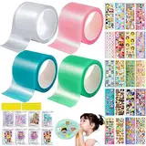 Nano Tape Bubbles Set, 38 Stücke Nano Bubble Tape Toy Kit, DIY Nano Tape Vier Farben, Blowing Bubble Tape, DIY Decompression Craft Kit für Mädchen Jungen, Multipurpose Poster Nano Tape