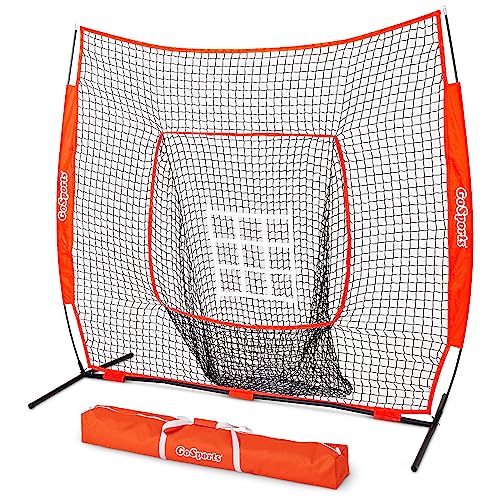 GoSports Unisex-Adult BASB-NET-7X7 Baseball Softball Practice Hitting and Pitching Net, One Size