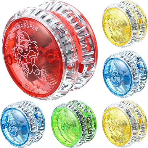 6 Stück LED Licht Anfänger Schnur Trick Ball Kunststoff Responsiver Ball Unterhaltsamer Responsiver Ball für Anfänger Mitgebsel (Zufällige Farben)