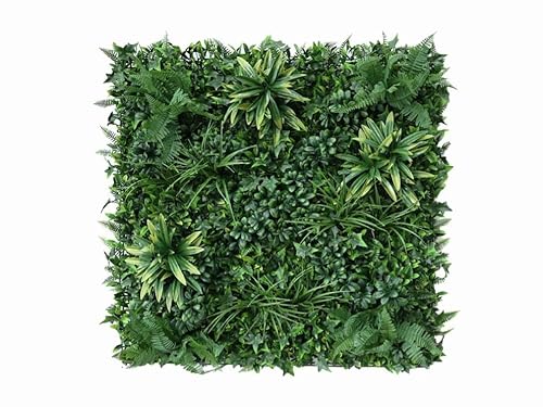 Easydeko Vegetation Grober Blätterjungle Pflanzenwand – 100x100cm - 1 Stück - Dschungel Künstliche Hecke mit Blickdichte Rückseite, Jungle Künstliche Pflanzenwand, Kunsthecke für den Innenbereich