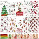 Orifinter 10 Stile Plätzchentüten, 100PCS Kekstüten Weihnachten, Geschenktüten Weihnachten, Klarsichttüten zum Befüllen, Weihnachtstüten zum Befüllen