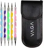 VAGA Nail Art Dotting Tools / Spot Swirl - Professionelles Set aus 5 verschiedenen 2 Spitzen Swirl Tools / Spotswirl (jedes Tool hat andere Spitzen Groessen)