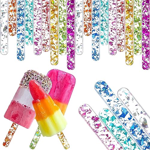20 Stück Wiederverwendbare Acryl Cakesicle Sticks Eisstange,Eisstiele für DIY EIS Kuchenherstellung Popsicle aus Cakesicle Einfachstes Selbstmacheis-11.5CM Acryl Eis am StielBunt