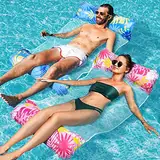 Elidepe Luftmatratze Pool, XL Spielzeug Wasser, 2 Stück Pool Zubehör Spaß Erwachsene, 4 in 1 Wasserspielzeug Wasserhängematte, Luftmatratze als Sessel Matratzen Schwimmatte