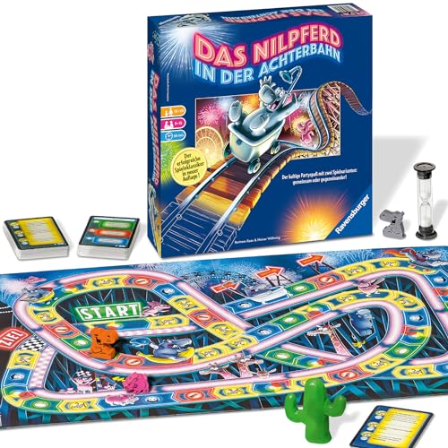 Ravensburger 26772 - Nilpferd in der Achterbahn - Gesellschaftsspiel für die ganze Familie, Spiel für Erwachsene und Kinder ab 10-99 Jahren, für 3-12 Spieler - Partyspiel