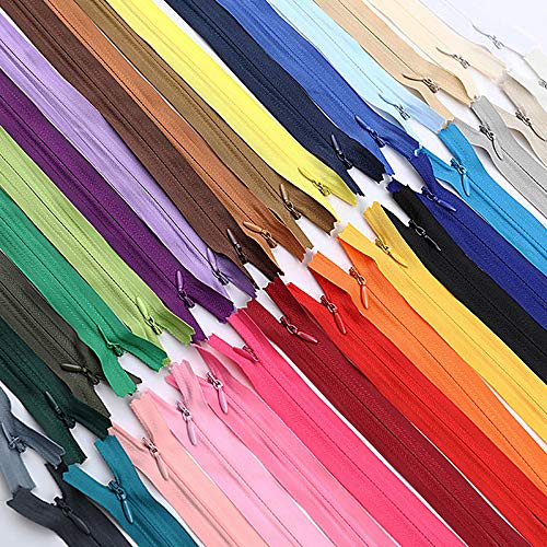 Unsichtbare Reißverschlüsse,32 Stück Farbiger Reißverschluss Nylon Schneider Nähen Metallreißverschlüsse Zipper Reisverschlüsse zum Nähen für Schneiderkleidung Basteln Kurzwaren