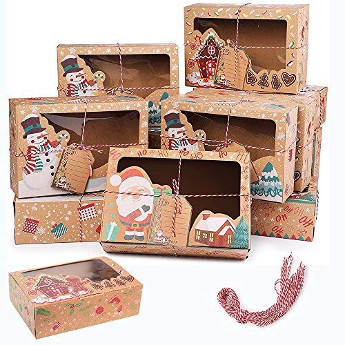 OTMVicor Vicor Weihnachts-Plätzchen-Boxen, 6 Stück, Weihnachts-Cupcake-Boxen, Bäckerei-Boxen für Urlaub, Weihnachten, Party, Geschenke