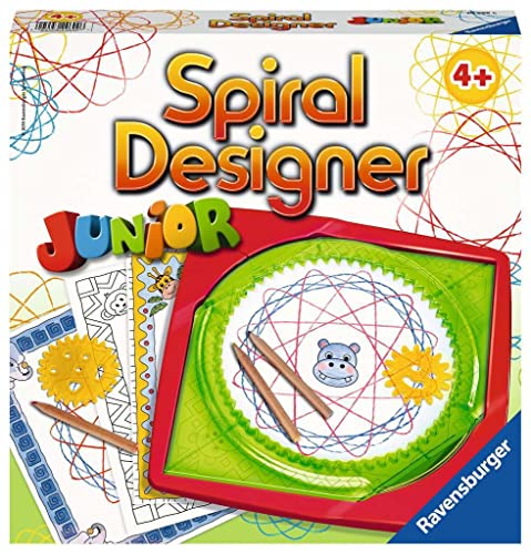 Ravensburger Spiral-Designer Junior 29699, Zeichnen lernen für Kinder ab 4 Jahren, Kreatives Zeichen-Set mit Schablonen für farbenfrohe Spiralbilder und Mandalas