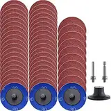 50Pcs Quick Change Discs set 80 GRITS 2 Zoll A/O Sanding Discs mit 1/4"Holder for Die Grinder Surface Prep Strip Grind Polnischer Finish Burr Rust Paint Removal Surface Conditioning Discs