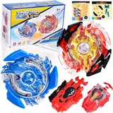 LOYALGET Bey Arena Blade Burst Turbo Set, 4D Metall Fusion Kampf Kreisel, Mit Battling Top Launcher Geschenk-Set, Jugendkampfspiele Wettbewerbsspielzeug für Kinder