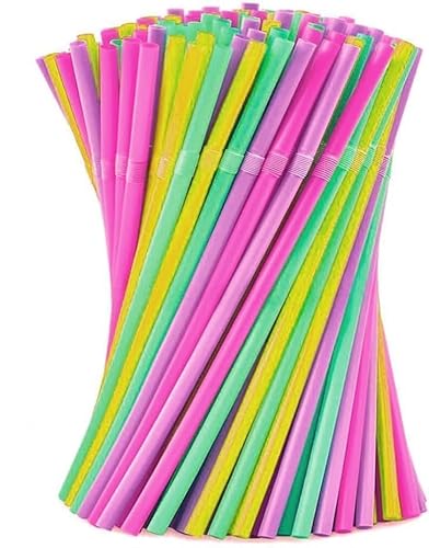 100 Harte Strohhalme,Party-Trinkhalme,100 Stück, Wiederverwendbare Strohhalme für Party,Geburtstag,Hochzeit, Harte Trinkhalme für Smoothies,Saft,Cocktail(100)