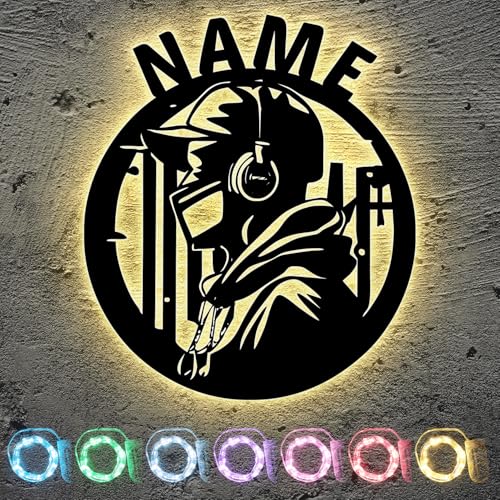 LED JUNGE Spiele- und Social-Media-Player Gaming Schild - Gamer Geschenkidee personalisiert Mit Name Wand Lampe - Zimmer Deko - Besondere Geschenke für Videospiel Fans