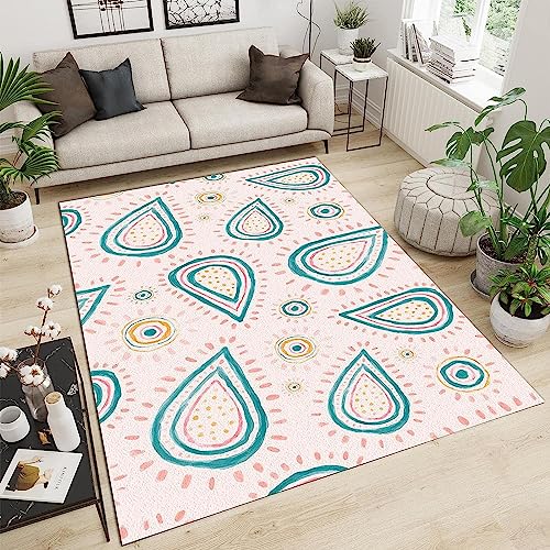 3D Gedruckter Teppich Wohnzimmer Schlafzimmer Teppich Home Room rutschfeste Yoga Bodenmatte Geburtstagsgeschenk Einfache Herztropfenform 31,4 X 62,9 Zoll - Polyester-Soft-Touch, 9Y5O-O6U