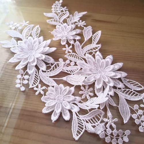 HONGYO 2 Stück mehrfarbige Polyester-Stickerei, zum Aufnähen, Kleid, Spitzenapplikation, Blumen-Aufnäher, Tanz-Kleidungs-Zubehör