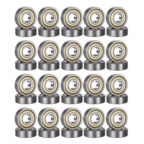 40 Pack 608 ZZ Kugellager, 8mm x 22mm x 7mm Metall Double Shielded Miniatur Rillenkugellager für Skateboard Roller Inline Skates