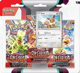 Pokémon-Sammelkartenspiel: 3er-Pack (Evoli) Karmesin & Purpur – Obsidianflammen (3 Boosterpacks & 1 holografische Promokarte)