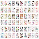 ACWOO Temporäre Tattoo Set Kinder Tattoos, 60 Blätter Kindertattoos Aufkleber Stickers, Tattoo Kinder Mädchen Jungen für Geschenktüten Kindergeburtstag Mitgebsel