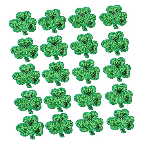 VILLCASE 1 Satz 20 Stk Kleeblatt-Klebepflaster st. Patricks Day bestickter Aufnäher st. Patricks Day Partybevorzugung st patricks day decorations st. patrick's day DIY-Patch Kleiderflicken