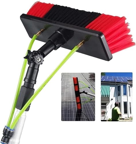 Wasserbetrieben 12m Fensterputzstange mit Bürstenkopf für Photovoltaik- und Solarpaneele, Gewächshausdachreinigungsschlauch, Pfostenfütterung Ausrüstung