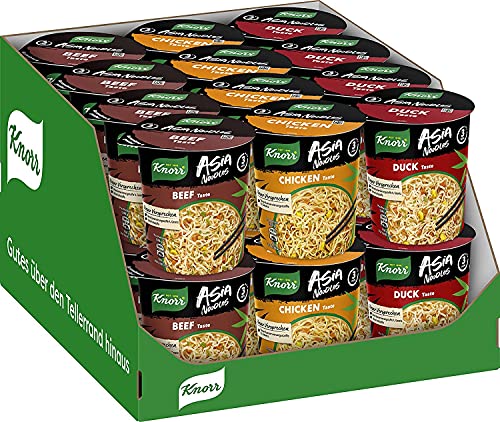 KNORR Instant Nudeln Asia Noodles verschiedene Sorten schnelles Nudelgericht fertig in nur 3 Minuten x24