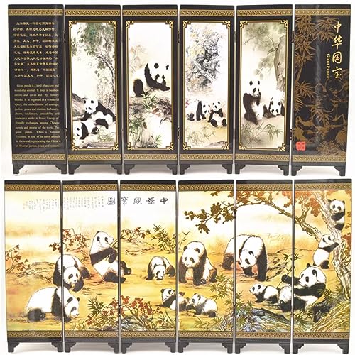 LIPUSE Chinesisches Dekor-Geschenk, 1 Stück, 24 cm, Lackwaren, Kleiner Bildschirm, Panda, dekorative Ornamente, chinesische Stilmerkmale