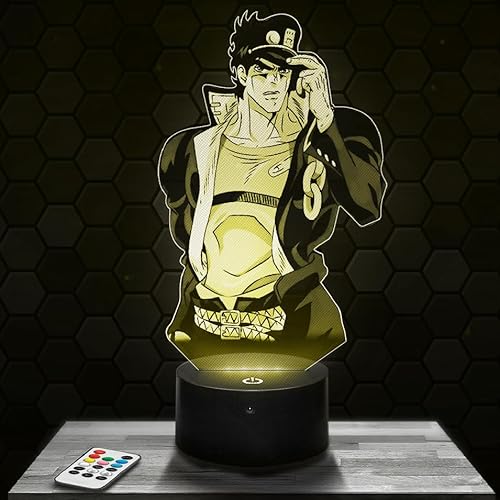 Nachttischlampe - Touch-Nachtlicht Jojo's Bizarre Adventure Manga 3D-LED-Lampe Illusion, Geschenkidee Weihnachten Geburtstag Junge und Mädchen Nachttischlampe Kinder- oder Erwachsenenzimmer TOP