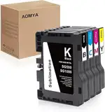 Aomya Verbesserte SG500 SG1000 Sublimationstintenpatrone Kompatibel mit Sawgrass Virtuoso SG500 SG1000 Drucker 4-Pack Sublimationsdrucker Tintenpatronen (Schwarz, Cyan, Magenta, Gelb)