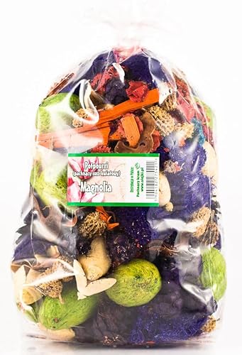 Potpourri Magnolie Duftende Getrocknete Blumen | Großes Paket 1100 ml ≈ 150-190 g | Florale Wohnungsdekoration | Trockene Blumen für Vase, Wohnzimmer, Schlafzimmer, Badezimmer | Subtiler Magnolie-Duft