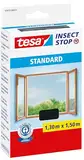 tesa Insect Stop Standard Fliegengitter für Fenster - Insektenschutz zuschneidbar - Mückenschutz ohne Bohren - 1 x Fliegen Netz anthrazit - 130 cm x 150 cm