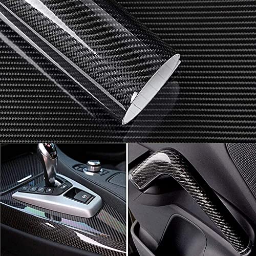 Arespark 6D Carbon Folie, Selbstklebend Autofolie aus Vinyl, Auto Schutz Carbon Folie (Schwarz, 150 * 30cm)