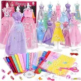 Herenear Modedesign Mädchen Bastelset, 550+ Stücke Nähsets Kinder, Fashion Design für Mädchen mit 4 Mannequins Notizbuch Stoffschere, DIY Kunst und Bastelset ab 6 7 8 9+ Jahre Geschenke