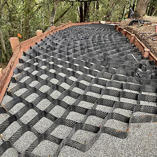 Kiesgitter, extra lang, 2 m x 10 m, Wabenpflastersteine für Gartenweg/Gehweg, Anti-Verformung, Landschaftsgitter, Begrenzungssystem, Onecolor