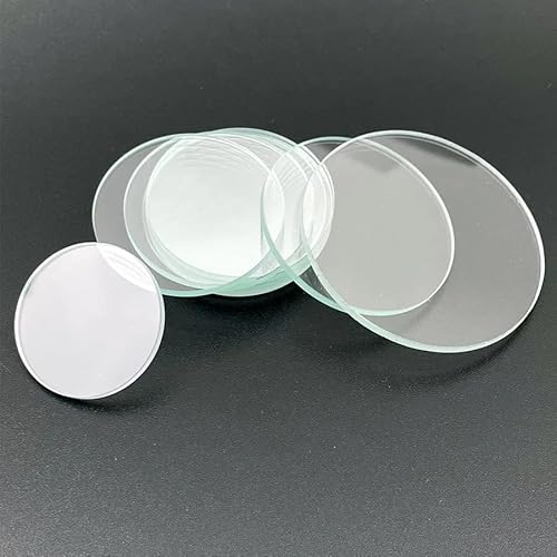 XLJP 1PC transparente runde flache Glaslinse Durchmesser 10mm 15mm 18mm 19mm 20mm 21mm 22 23 25 27 28 30mm 32mm 34 35 38 42mm for -Taschenlampe, Dicke 1,2/1,3/1,5/2 mm ( Size : 15mm x1.3mm , Color : 1