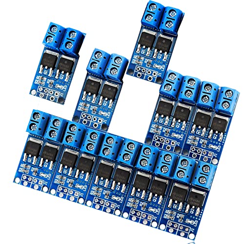 CHRI MOSFET Treibermodul 5V-36V 15A (max. 30A) 400W Dual-Hochleistungs Switching Driver Modul PWM Einstellung Elektronische Schalter Control Board für Arduino (10 stücke)