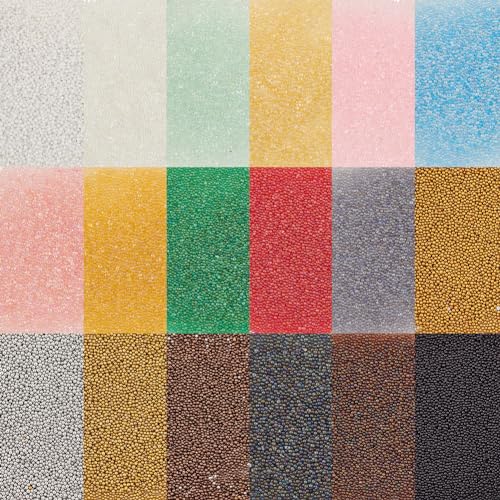 OLYCRAFT 78g 18 Farben Mini Glasblasenperlen Mikro Glasperlen Mini Blasenkugelperlen Ohne Loch Runde Nail Art Perlen Nail Art Dekorationszubehör Für Kunstharz Bastelarbeiten Nagelkunst 32g/Farbe