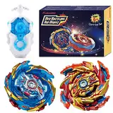 Hozuumo Bey Arena Blade Burst Turbo Set, 4D Metall Fusion Kampf Kreisel, Mit Battling Top B-184 Launcher,Geschenk-Sets für Kinder (B-174-01+B-174-02)