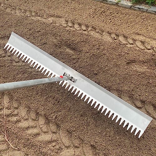 RISISANI® Rechen | Breite 116 cm | 100% Made in Germany | Ohne Stiel mit optionalem Adapter für Gardena Stiele | Landschaftsrechen Planierrechen Rasen Rakel