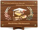 ASSRECT Abschluss Geschenk Holz, Geschenke Zum Masterabschluss, Master Abschluss Geschenk, Bachelor Geschenk, Geldgeschenke Verpackung mit Glückwunschkarte（Abschluss）