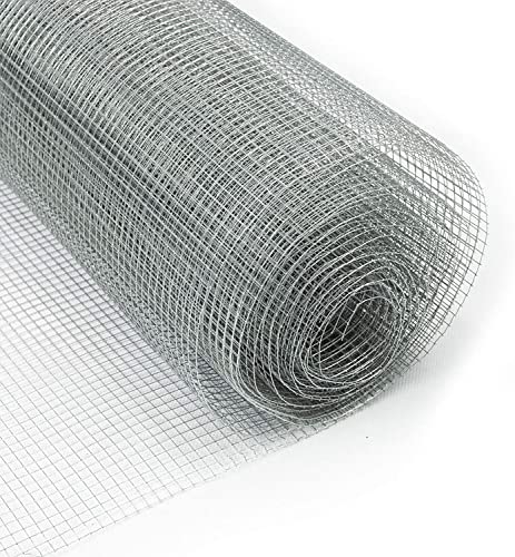 Floordirekt Drahtgitter feinmaschig - Maschenweite 6,3 mm - verzinkt - 50cm Höhe x 10m Länge - Rolle extra lang - Metallgitter als Volierendraht, Kaninchendraht, Wühlmausgitter für Hochbeet im Garten