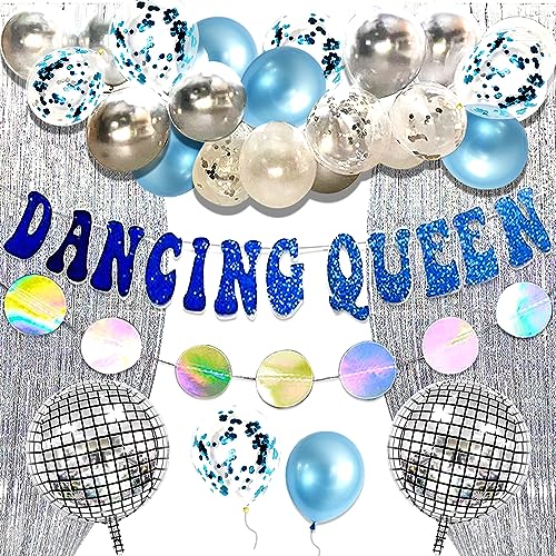 JeVenis Du bist die tanzende Königin Dekoration Dancing Queen Balloons Mamma Mia Dekoration Disco Party Dekoration 70er Jahre Disco Dekoration