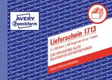 AVERY Zweckform 1713 Lieferschein speziell für Österreich (A6 quer, 2x40 Blatt, selbstdurchschreibend mit farbigem Durchschlag, zur Erfassung aller relevanten Lieferpositionen) weiß/ gelb