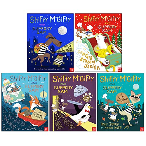 Buchsammlung „Shifty McGifty und Slippery Sam“, Serie 5, von Tracey Corderoy (Shifty McGifty und Slippery Sam, Santa's Stolen Sleigh, The Missing Masterpiece, The Diamond Chase & The Cat Burglar)