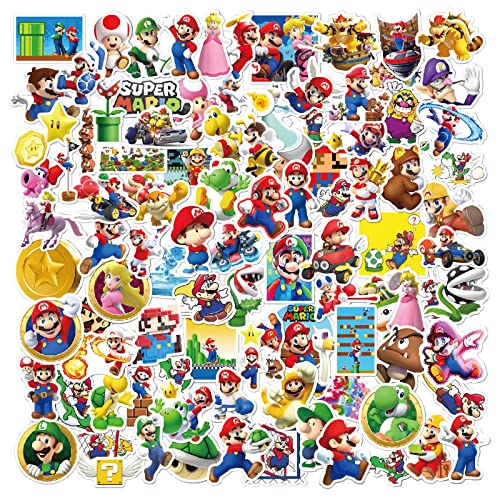 Deen Super Mario Aufkleber Pack 100 Stück, wasserdichte Vinyl Aufkleber Anime Stickers Trendiges Scrapbook Abziehbilder für Teenager Mädchen Laptop Tasche Skateboard Fahrrad Wasserflaschen Telefon