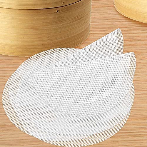 ANTHYTA 12 Stück Silikon Dämpfer Matte Antihaft Runde Steamer Pad Wiederverwendbare Dumplings Matte Silikon Dampfgarer Netz Silikon Dampf Netz für Bambusdämpfer Reis Dim Sum Durchmesser: 25cm