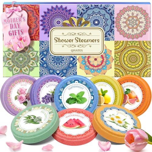 Qivatex Geschenke für Frauen Duschbomben Aromatherapie Muttertagsgeschenke für Mama 8 Stück, Geschenke für Sie, Mama, Frau, Teenager, Badebomben SPA Geburtstag, Muttertagsgeschenk