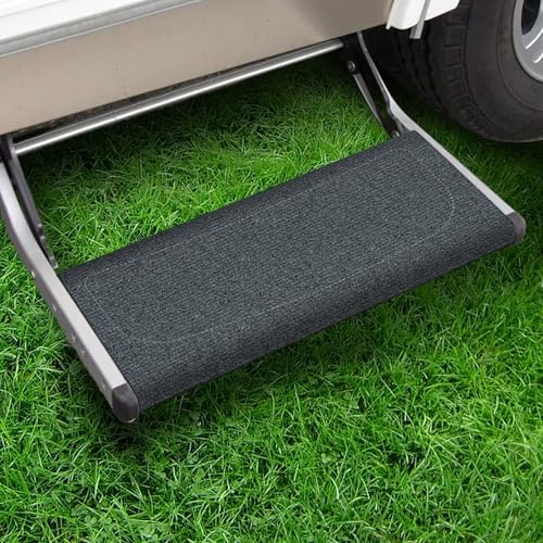 EFEALL Wohnmobil Trittstufen Fußmatte, Schnallenverschluss Verstellbare Teppich Trittstufe Wohnmobil, rutschfeste Wohnmobil Fußmatten für Trittstufe, für 7-10'' Tiefe Wohnmobil Trittstufen, Grau