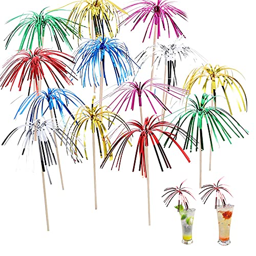 LFBEST Fishing Fun 200 Stück Cocktailspieß Cocktail Picks Cocktail Feuerwerk Sticks, Cocktail Dekoration für Cocktail Party Dekoration, Bunte Fruchtzahnstocher, Palmen, Partys, Weihnachtsdekoration